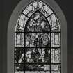 Detail of stained glass War Memorial window