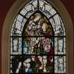 Detail of stained glass War Memorial window