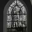 Detail of stained glass War Memorial window