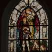 Detail of stained glass War Memorial window
