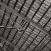 Interior.
Detail of tensioned roof truss in raw jute warehouse.