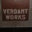 Interior. 
Detail of Verdant Works mosaic on floor of vestibule of office building.