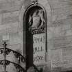 Achterarder, High Street, Aytoun Hall
Detail of heraldic plaque and 1872 datestone on South facade