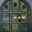 Interior view of Archerfield House. Stair hall stained glass window