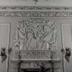 Interior. 1st floor. Dining room. Detail of overmantle