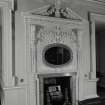 Interior. 2nd floor. Tapestry bedroom. Detail of fireplace