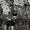 Clunie Castle.
View of internal doorway and fireplace within tower-house.