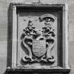 Detail of armorial panel above front entrance RCAHMS