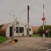 View of guardhouse (hut 1) and barrier