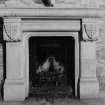 Ground floor, vaulted room, detail of fireplace..