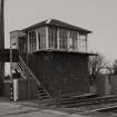 Errol Railway Station, signal box.
General view of signal box from South.
