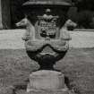 Fingask Castle, statuary.
General view of ornamental urn in grounds.