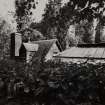 Fingask Castle, Stable block.
View of glass covered area and North entrance from West.