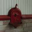 Gleneagles Station.
Detail of red painted drinking fountain (West side of West platform).
Insc: 'Keep The Pavement Dry'.