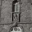 Kinross, High Street, Steeple.
Detail of heraldic plaque above entrance.