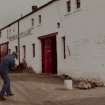 Edradour Distillery.
Stages in making a heather besom: Stage 5.