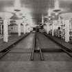 Blending Hall: View on ground floor from SE of troughs into which barrels of whisky were emptied for blending.
Photographed 27 January 1994