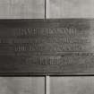 Detail of plaque in Entrance Hall of offices, commemorating opening of plant by Sir Alec Douglas Home in 1962.
Photographed 27 January 1994