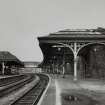 Perth, Leonard Street, General Station
Platforms 1 (left) and 2 (right): view from north east of the platforms, showing the two canopies and connecting footbridge