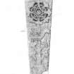 Logie Wester 2: Scan of pencil survey drawing of recumbent cross slab