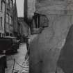 Perth, 84 Watergate, Kinnoull Lodging.
Detail of window in Turnpike, and overlap of later gallery extension.