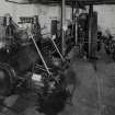 Interior. View in steam-engine house of Carmichael horizontal single-cylinder steam engine