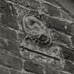 Detail of fire insurance plaque on North wall of Bell Mill.