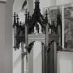 Interior: detail of St Martins Parish Church pulpit canopy