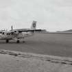 View of aircraft on beach