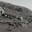 View from NNE of foundations of water-turbine house