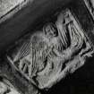 Interior.
Macleod's tomb, detail of carved surround showing angel with censer.