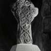 Interior.
Detail of celtic cross showing carving.