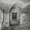 Interior, tower, first floor, main hall, view of South window.