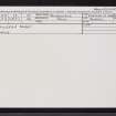Collieston Dovecot, NK02NW 12, Ordnance Survey index card, Recto