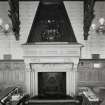 Detailed view of fireplace in main Library, 1st floor