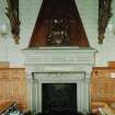 Detailed view of fireplace in main Library, 1st floor