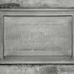 Edinburgh, East Fettes Avenue, St Luke's Parish Church, interior.
Detail of memorial plaque, inscribed: 'In grateful and loving memory of David Munro Milne, Minister and Builder of this Church. Died 31st March, 1927. Si monumentum requiris, circumspice'