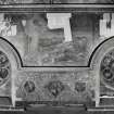 Interior. South chapel, view of mural on south wall depicting a scene from the parable of the Ten Virgins.