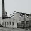 East Silvermills Lane.
View of burnt out warehouse from North East.