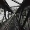 View of a walkway within a box girder in the North cantilever of the Fife erection.