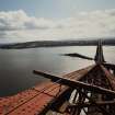 View towards the Inchgarvie erection from the top of the South cantilever of the Fife erection.