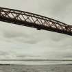 Detailed view of the central girder from the East from the rescue boat with the Forth Road Bridge in the background.