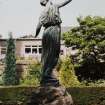 Statue of girl by Pilkington Jackson, to South West of main house, view from South.