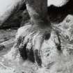 Lead sculpture by Charles Mackie in garden to South of main house, detail of hand.