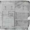 Edinburgh, 12 Ettrick Road, Bemersyde.
Photographic copy of details of garage, plan, front, elevation, back elevation, section AA, Section BB.
Scale: 1/2": 1'. Pencil, crayon on tracing paper.