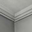 Edinburgh, Frogston Road East, Mortonhall House, interior.
View of dining room ceiling, with detail of cornice.