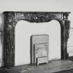 Edinburgh, Frogston Road East, Mortonhall, interior.
View of the first floor West front centre bedroom carved dark marble fireplace.