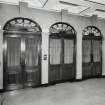 Interior, ground floor, vestibule, view showing triple doors