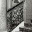 Vestibule, stair ironwork, detail