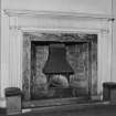 Interior. First Floor Drawing Room detail of marble fireplace